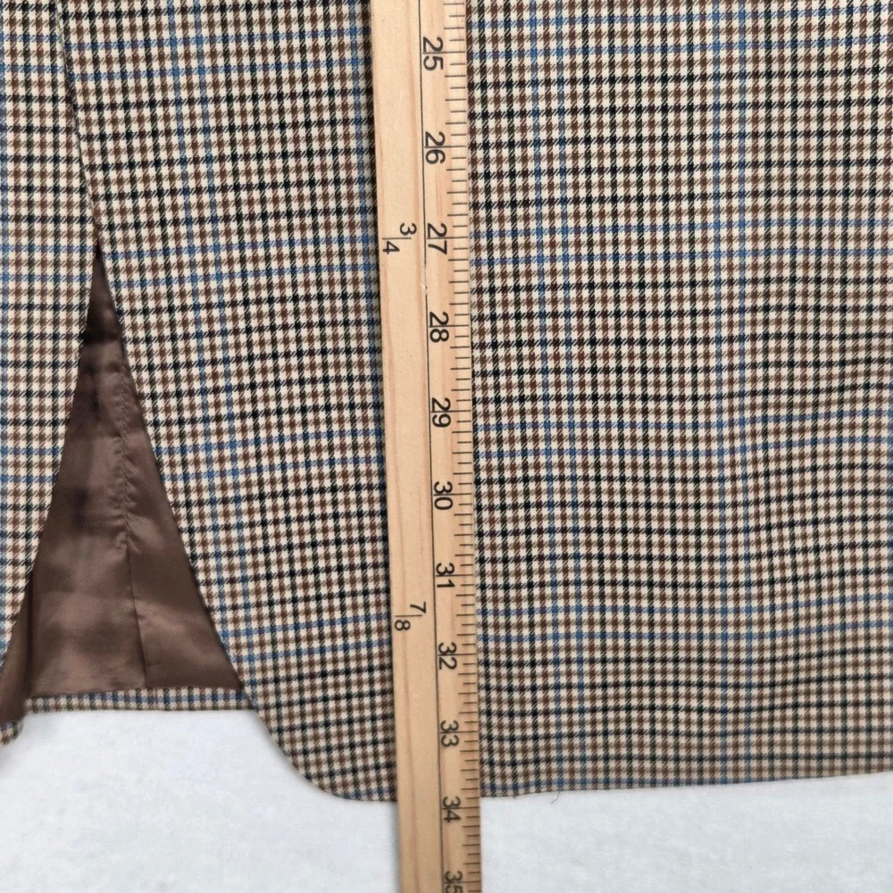 Canali Proposta Blazer Mens 42 L Brown Blue Houndstooth Wool Sport Coat Italy